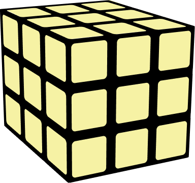 Yellow Rubik's cube indicating that it is solved